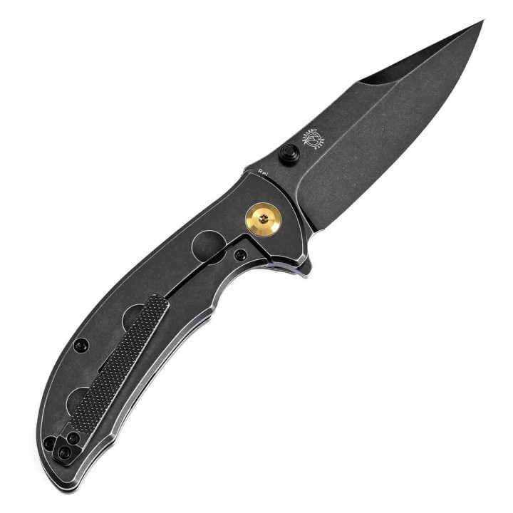 Couteau Kansept Rei Black Manche Titane Lame Acier CPM-20CV Drop Point IKBS Framelock Clip K1061A1 - Livraison Gratuite