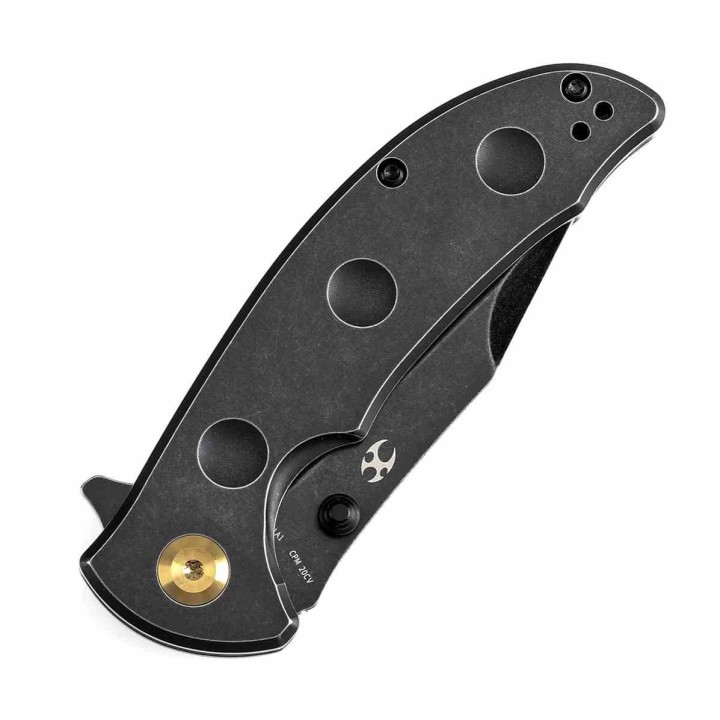 Couteau Kansept Rei Black Manche Titane Lame Acier CPM-20CV Drop Point IKBS Framelock Clip K1061A1 - Livraison Gratuite