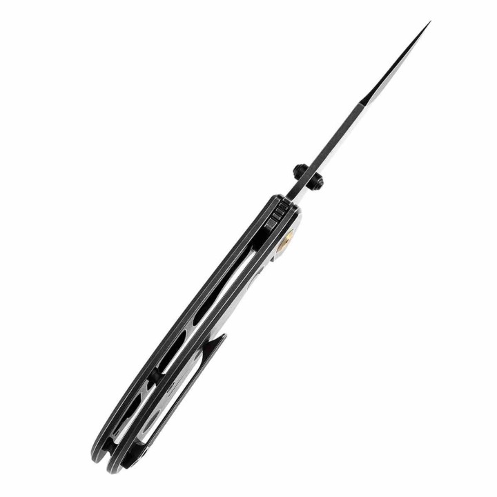 Couteau Kansept Rei Black Manche Titane Lame Acier CPM-20CV Drop Point IKBS Framelock Clip K1061A1 - Livraison Gratuite