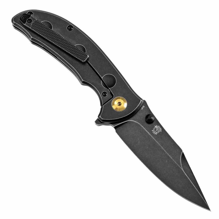 Couteau Kansept Rei Black Manche Titane Lame Acier CPM-20CV Drop Point IKBS Framelock Clip K1061A1 - Livraison Gratuite