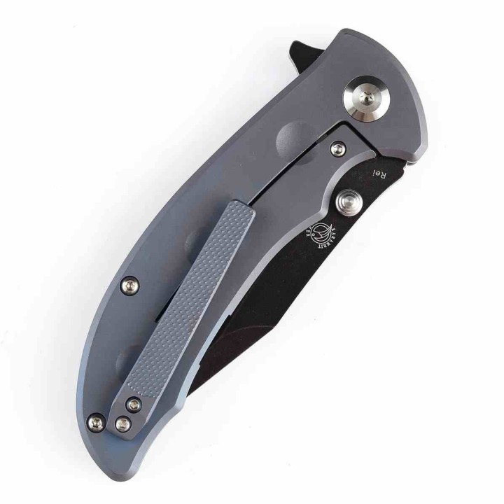 Couteau Kansept Rei Blue Manche Titane Lame Acier CPM-20CV Drop Point IKBS Framelock Clip K1061A3 - Livraison Gratuite