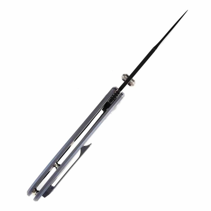Couteau Kansept Rei Blue Manche Titane Lame Acier CPM-20CV Drop Point IKBS Framelock Clip K1061A3 - Livraison Gratuite