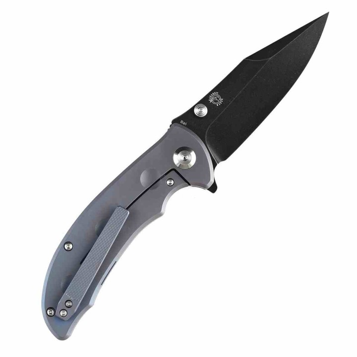 Couteau Kansept Rei Blue Manche Titane Lame Acier CPM-20CV Drop Point IKBS Framelock Clip K1061A3 - Livraison Gratuite