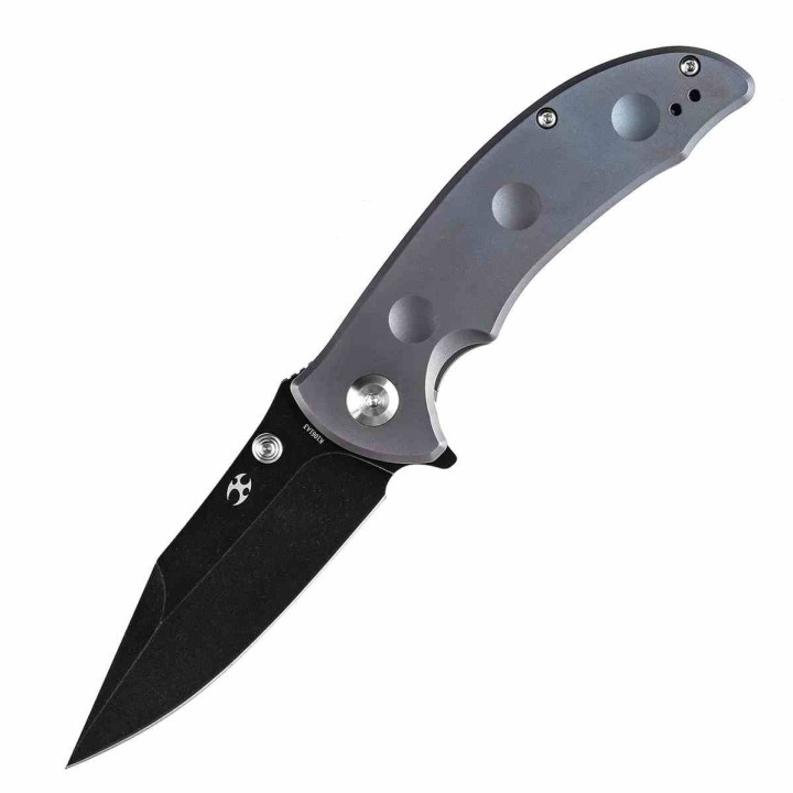 Couteau Kansept Rei Blue Manche Titane Lame Acier CPM-20CV Drop Point IKBS Framelock Clip K1061A3 - Livraison Gratuite