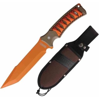 Couteau Marbles Orange Tanto Lame Acier Inox Manche Tan/Orange Etui Nylon MR716 - Livraison Gratuite