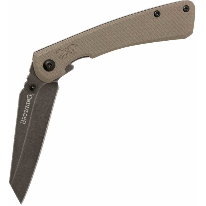 Couteau Browning Branded Rock FDE Manche G10 Lame Tanto Reverse Acier 7Cr17MoV Framelock Clip BR0512 - Livraison Gratuite