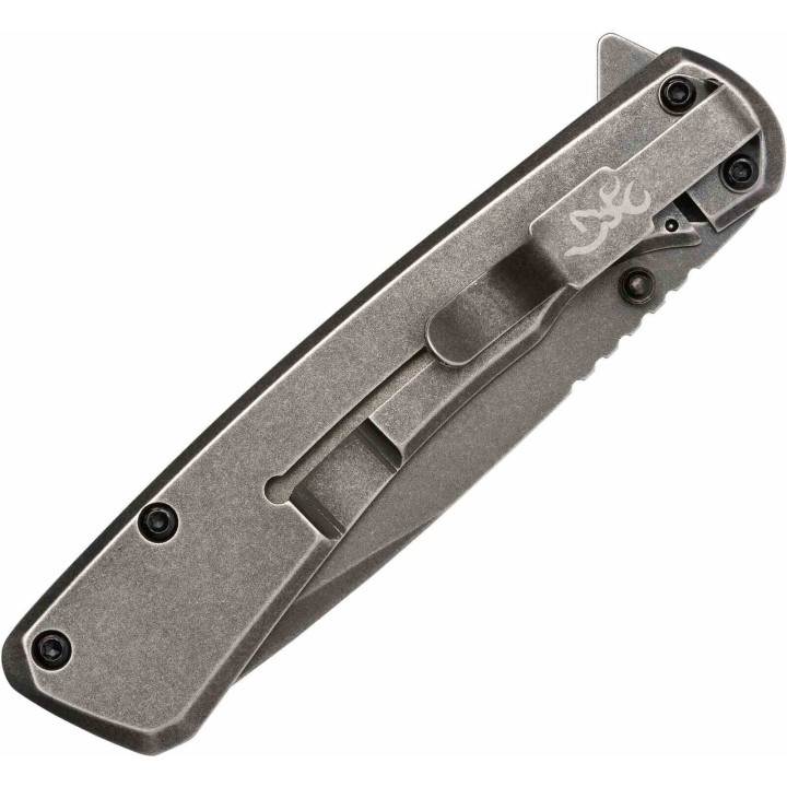 Couteau Browning Branded Rock Black Manche G10 Lame Drop Point Acier 7Cr17MoV Framelock Clip BR0514 - Livraison Gratuite