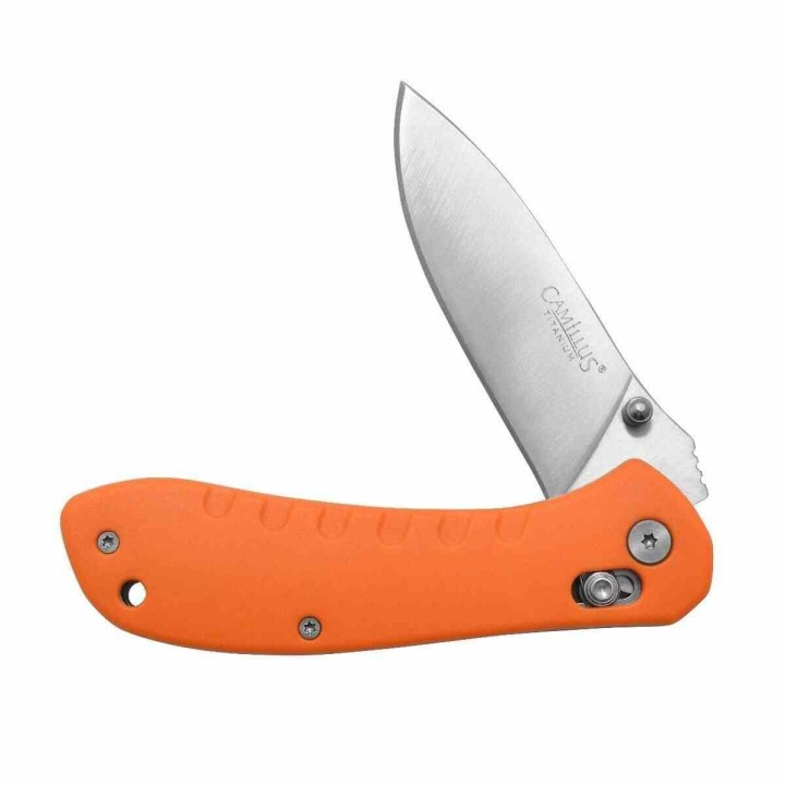 Couteau Camillus Rovax Orange Lame Acier 420 Manche GFN Cuda Lock Clip CM19620 - Livraison Gratuite