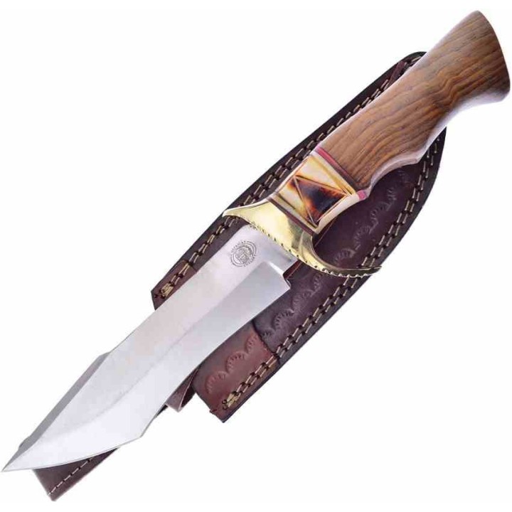 Couteau Frost Cutlery Forest Guardian Manche Noyer Lame Acier Inox Etui Cuir FCW692WW - Livraison Gratuite