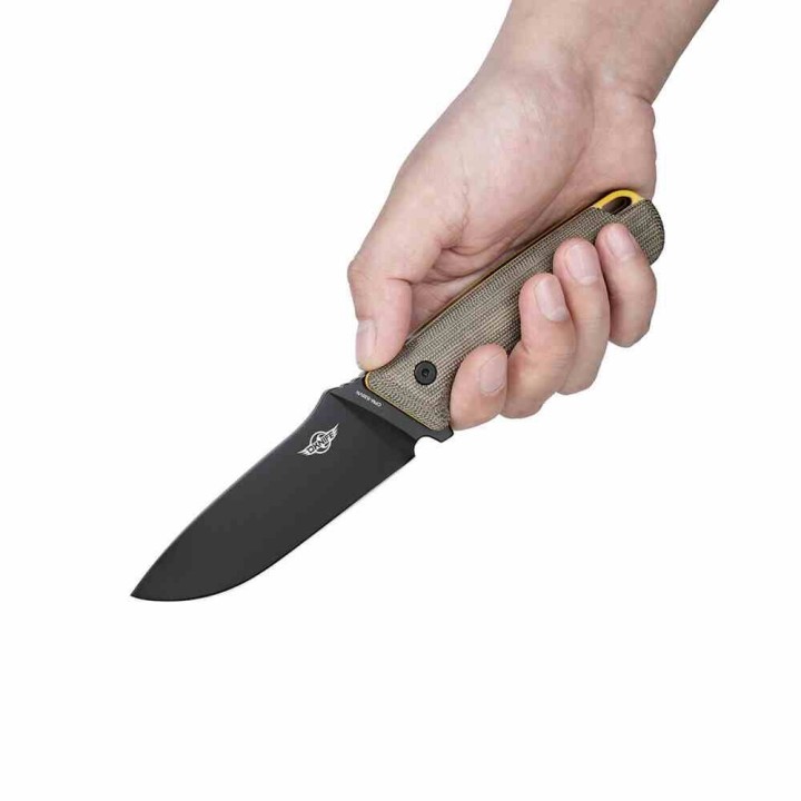 Couteau Olight Fortitude 2 Manche Micarta&G10 Lame Acier CPM-S35VN Etui Cuir OLTFORT2BK - Livraison Gratuite