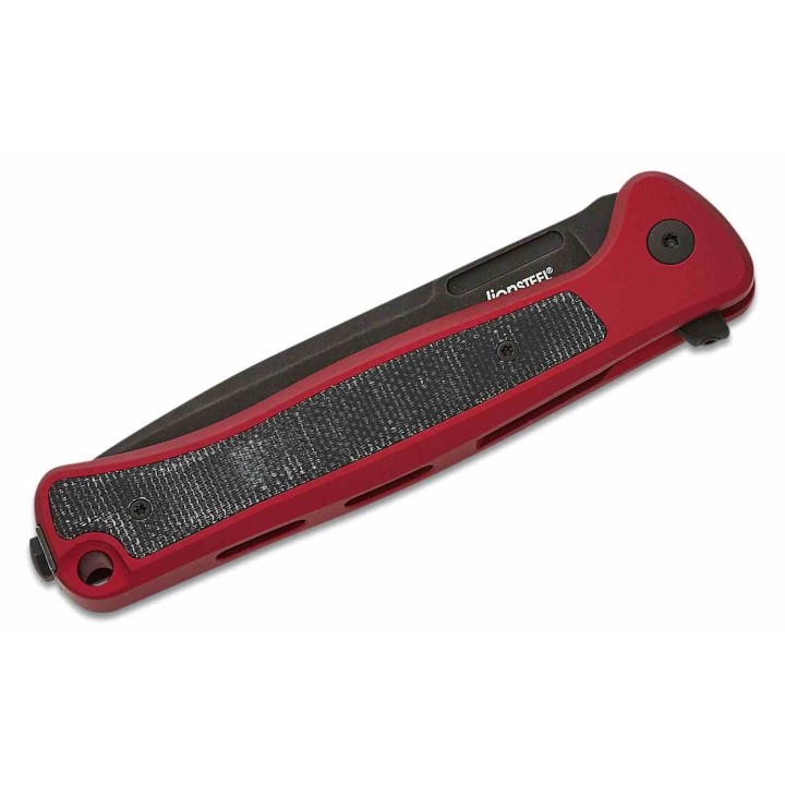 Couteau LionSteel Skinny Red/Black Lame Acier CPM-Magnacut Black Manche Alu/Micarta IKBS Italy LSTSK01ARD - Livraison Gratuite