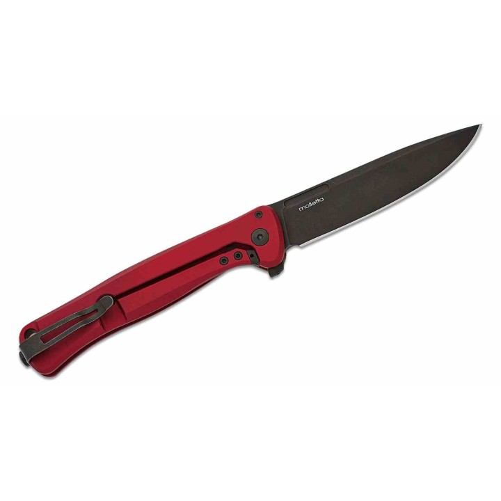 Couteau LionSteel Skinny Red/Black Lame Acier CPM-Magnacut Black Manche Alu/Micarta IKBS Italy LSTSK01ARD - Livraison Gratuite
