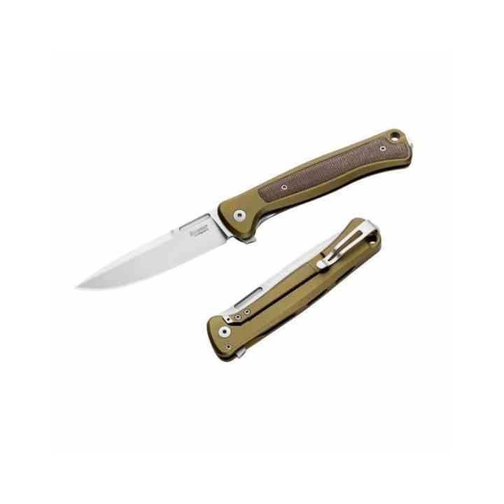 Couteau LionSteel Skinny Green Lame Acier CPM-Magnacut Manche Alu/Micarta Frame Lock IKBS Italy LSTSK01AGS - Livraison Gratuite