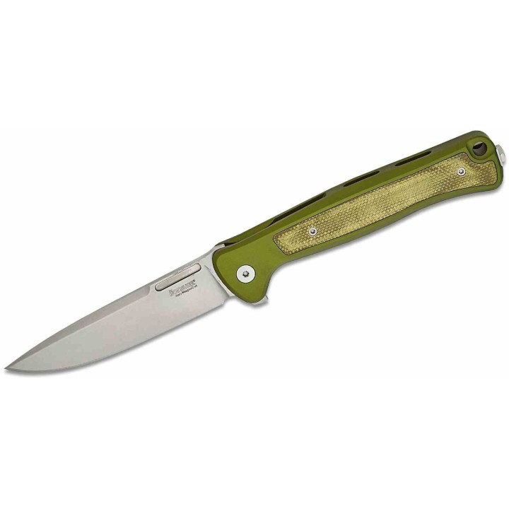 Couteau LionSteel Skinny Green Lame Acier CPM-Magnacut Manche Alu/Micarta Frame Lock IKBS Italy LSTSK01AGS - Livraison Gratuite