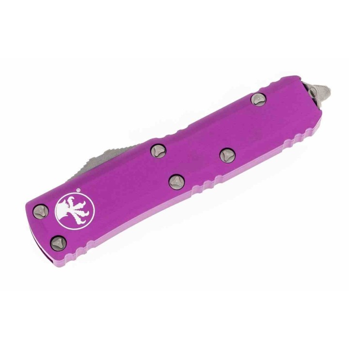 Couteau Microtech 233-10APVI UTX-85 AUTO OTF Lame Tanto Acier M390 Manche Alu Violet Made USA MCT23310APVI  - Livraison Gratuite