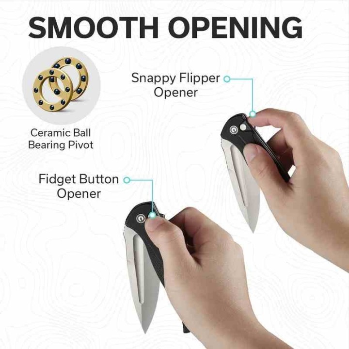 Couteau CIVIVI Incindie Black Manche G10 Lame Acier 14C28N SW IKBS Button Lock Clip CIVC230533 - Livraison Gratuite