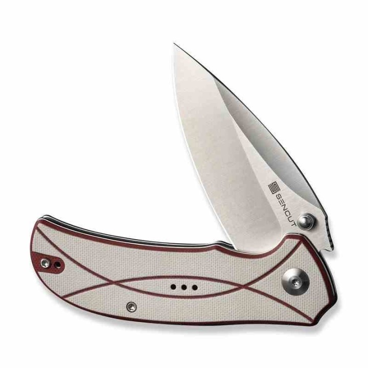 Couteau Sencut Hyrax Red/Ivory Manche G10 Lame Acier 9Cr18MoV Satin IKBS Linerlock Clip S230973 - Livraison Gratuite