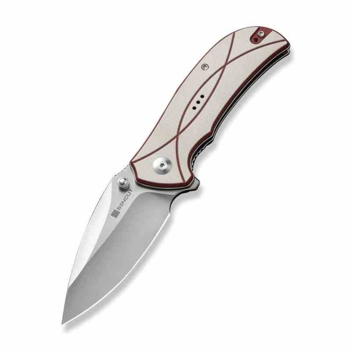 Couteau Sencut Hyrax Red/Ivory Manche G10 Lame Acier 9Cr18MoV Satin IKBS Linerlock Clip S230973 - Livraison Gratuite