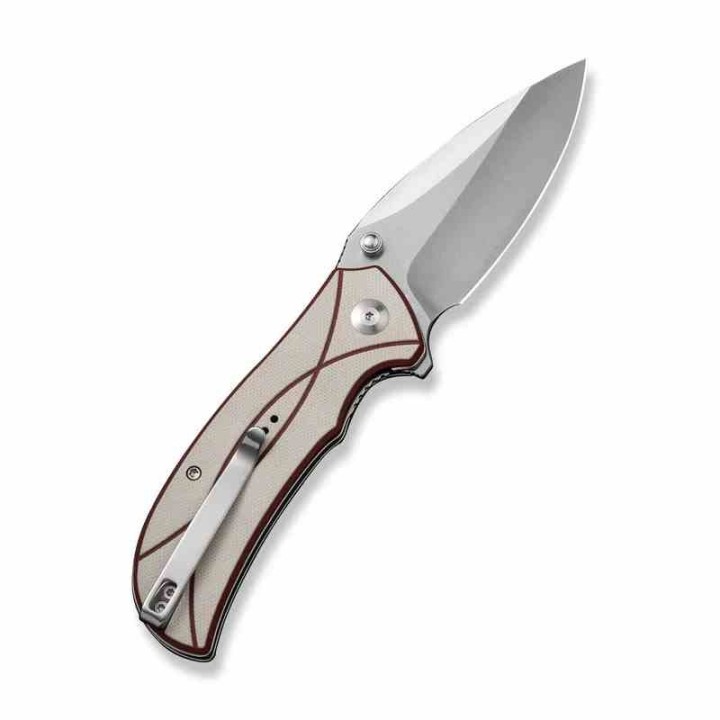 Couteau Sencut Hyrax Red/Ivory Manche G10 Lame Acier 9Cr18MoV Satin IKBS Linerlock Clip S230973 - Livraison Gratuite