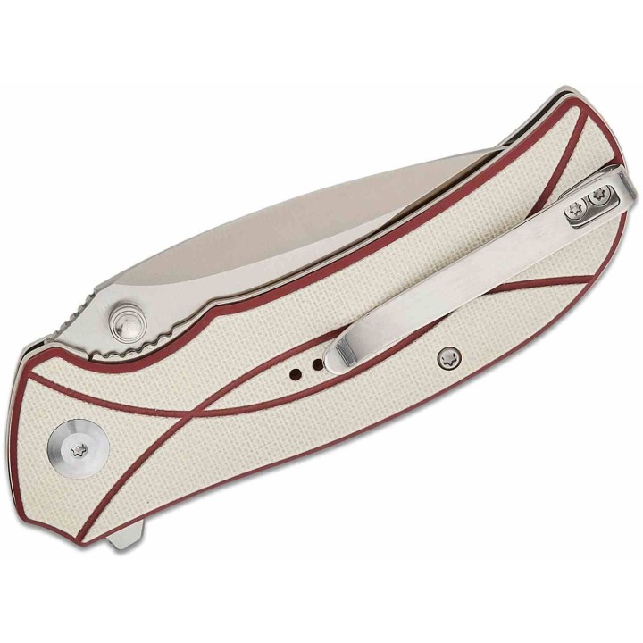 Couteau Sencut Hyrax Red/Ivory Manche G10 Lame Acier 9Cr18MoV Satin IKBS Linerlock Clip S230973 - Livraison Gratuite