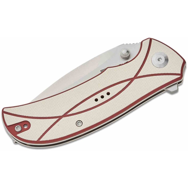 Couteau Sencut Hyrax Red/Ivory Manche G10 Lame Acier 9Cr18MoV Satin IKBS Linerlock Clip S230973 - Livraison Gratuite