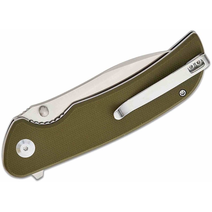 Couteau Sencut Borzam Od Green Manche G10 Lame Acier 9Cr18MoV Satin IKBS Linerlock Clip S230771 - Livraison Gratuite