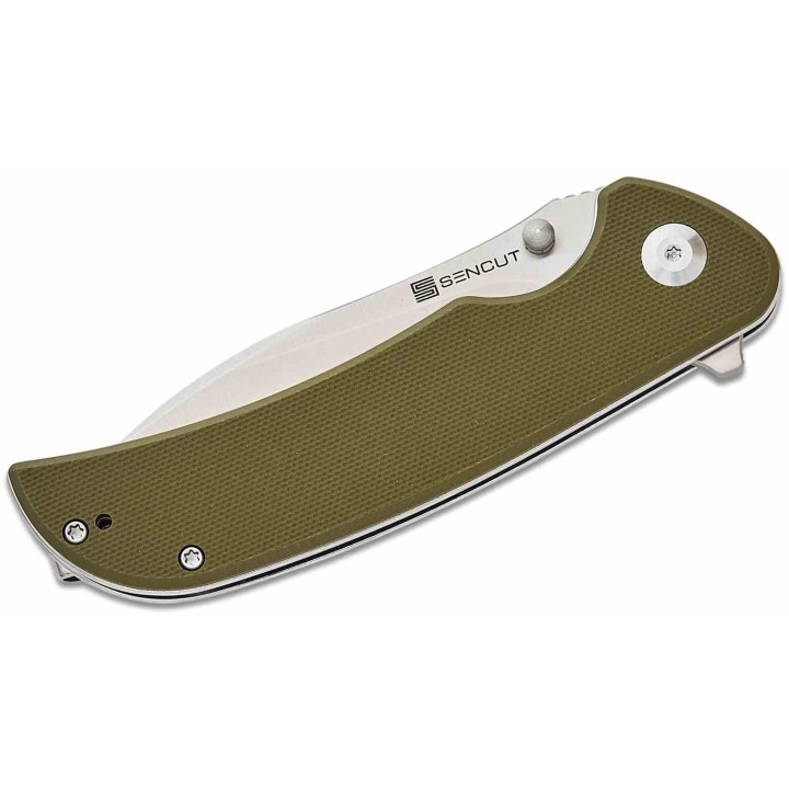 Couteau Sencut Borzam Od Green Manche G10 Lame Acier 9Cr18MoV Satin IKBS Linerlock Clip S230771 - Livraison Gratuite