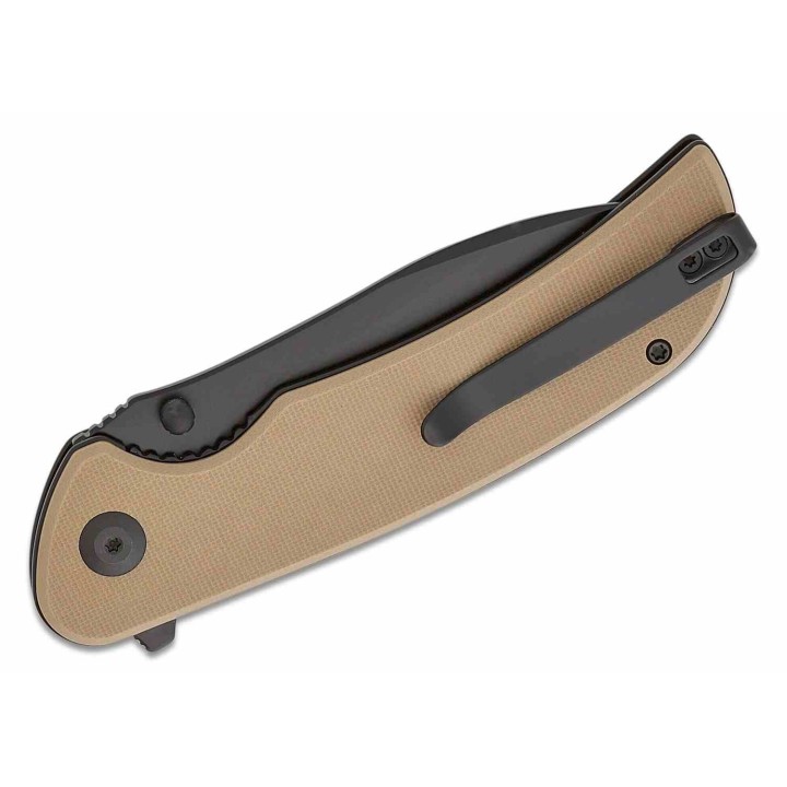 Couteau Sencut Borzam Tan Manche G10 Lame Acier 9Cr18MoV Black IKBS Linerlock Clip S230772 - Livraison Gratuite