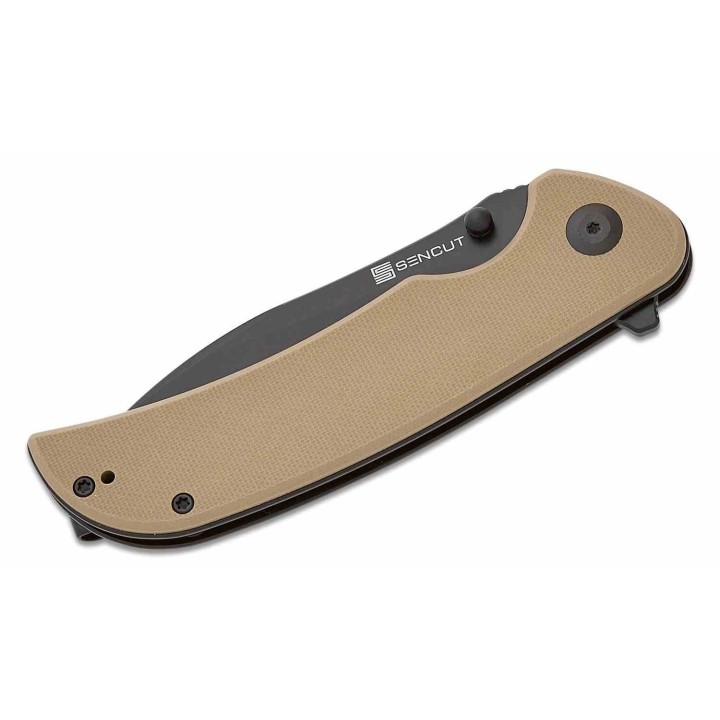 Couteau Sencut Borzam Tan Manche G10 Lame Acier 9Cr18MoV Black IKBS Linerlock Clip S230772 - Livraison Gratuite