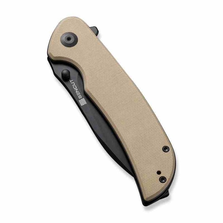 Couteau Sencut Borzam Tan Manche G10 Lame Acier 9Cr18MoV Black IKBS Linerlock Clip S230772 - Livraison Gratuite