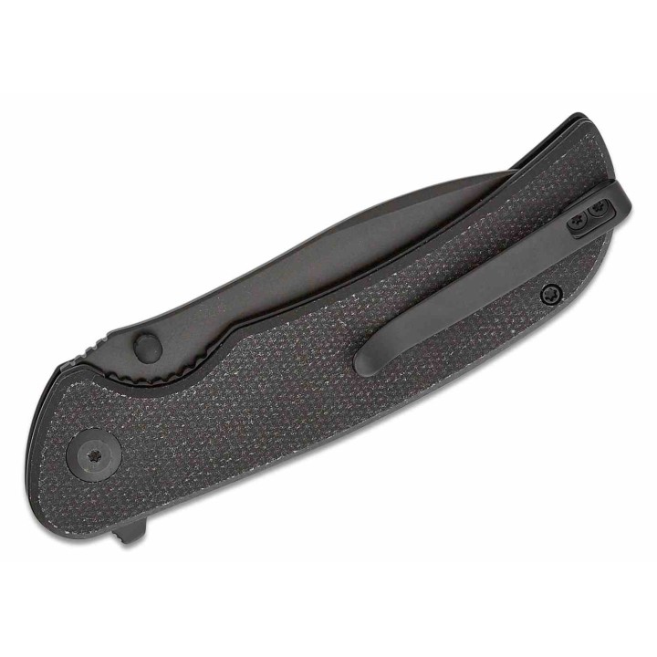 Couteau Sencut Borzam Black Manche Micarta Lame Acier 9Cr18MoV Black IKBS Linerlock Clip S230773 - Livraison Gratuite
