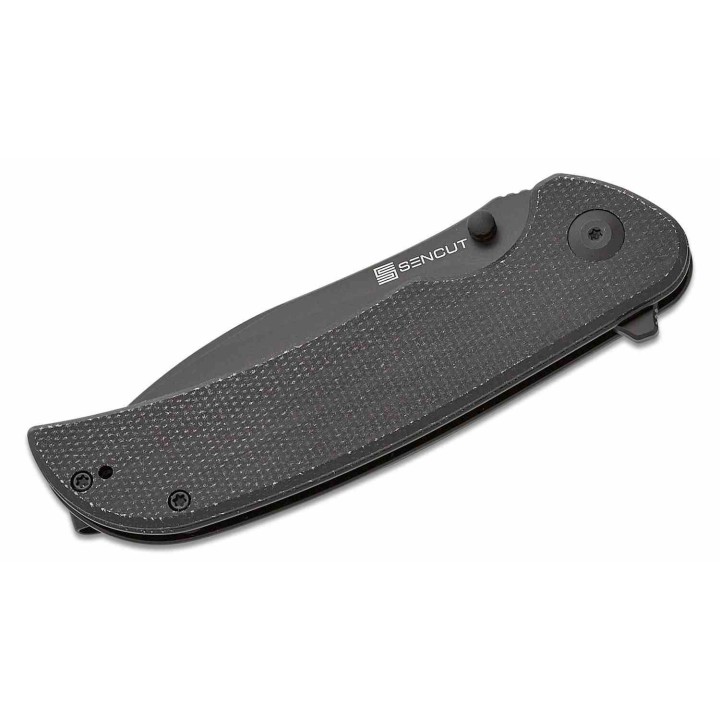 Couteau Sencut Borzam Black Manche Micarta Lame Acier 9Cr18MoV Black IKBS Linerlock Clip S230773 - Livraison Gratuite