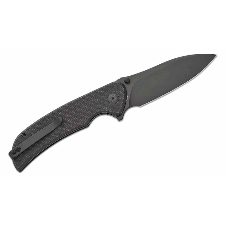 Couteau Sencut Borzam Black Manche Micarta Lame Acier 9Cr18MoV Black IKBS Linerlock Clip S230773 - Livraison Gratuite