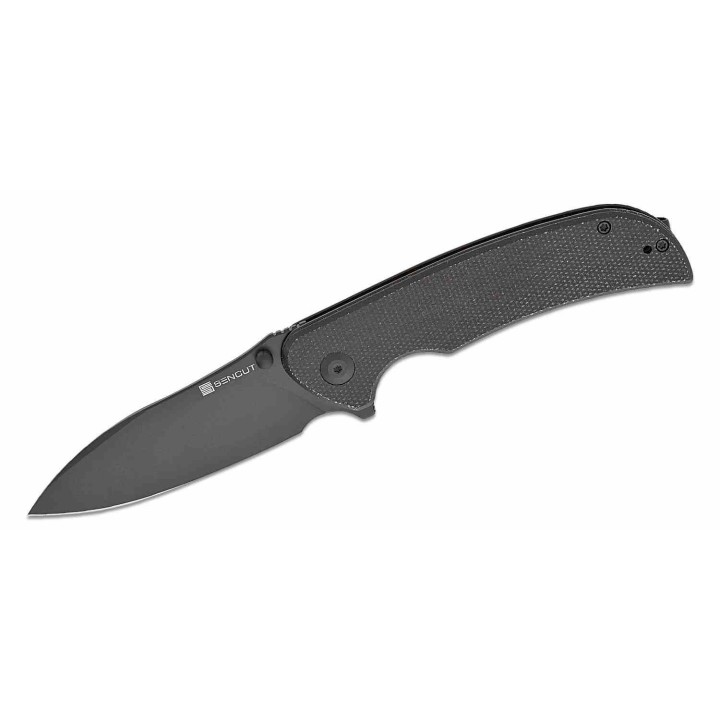 Couteau Sencut Borzam Black Manche Micarta Lame Acier 9Cr18MoV Black IKBS Linerlock Clip S230773 - Livraison Gratuite