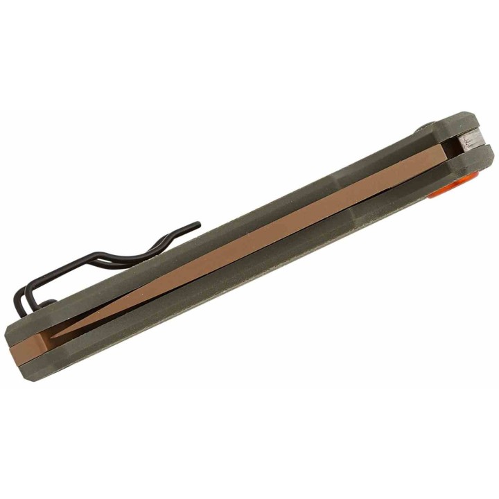 Couteau MKM LOV Green Lame Acier N690 Tan Manche FRN Backlock Clip MKMLVPGR - Livraison Gratuite