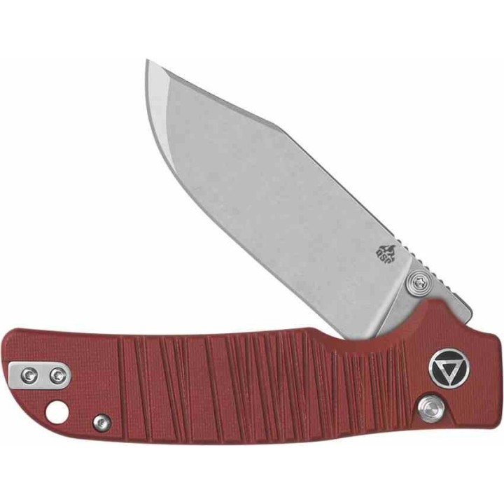 Couteau QSP Kali Dark Red Manche G10 Lame Acier 14C28N SW IKBS Button Lock Clip QS159A1 - Livraison Gratuite