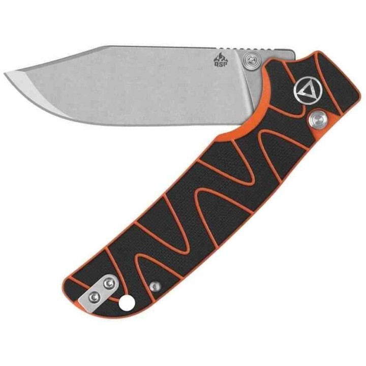 Couteau QSP Kali Black/Orange Manche G10 Lame Acier 14C28N SW IKBS Button Lock Clip QS159D1 - Livraison Gratuite