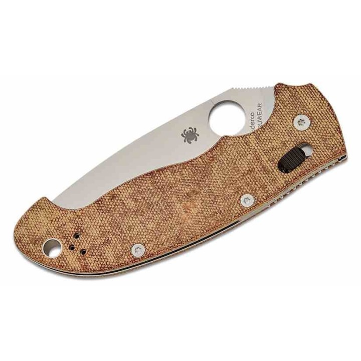 Couteau Spyderco Manix 2 XL Brown Manche Micarta Lame Acier CPM-CruWear Ball Bearing/Crossbar USA SC95MPCW2 - Livraison Gratuite
