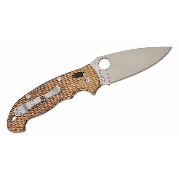 Couteau Spyderco Manix 2 XL Brown Manche Micarta Lame Acier CPM-CruWear Ball Bearing/Crossbar USA SC95MPCW2 - Livraison Gratuite