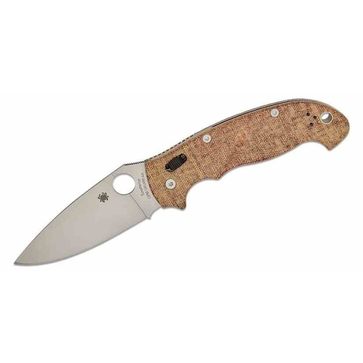 Couteau Spyderco Manix 2 XL Brown Manche Micarta Lame Acier CPM-CruWear Ball Bearing/Crossbar USA SC95MPCW2 - Livraison Gratuite
