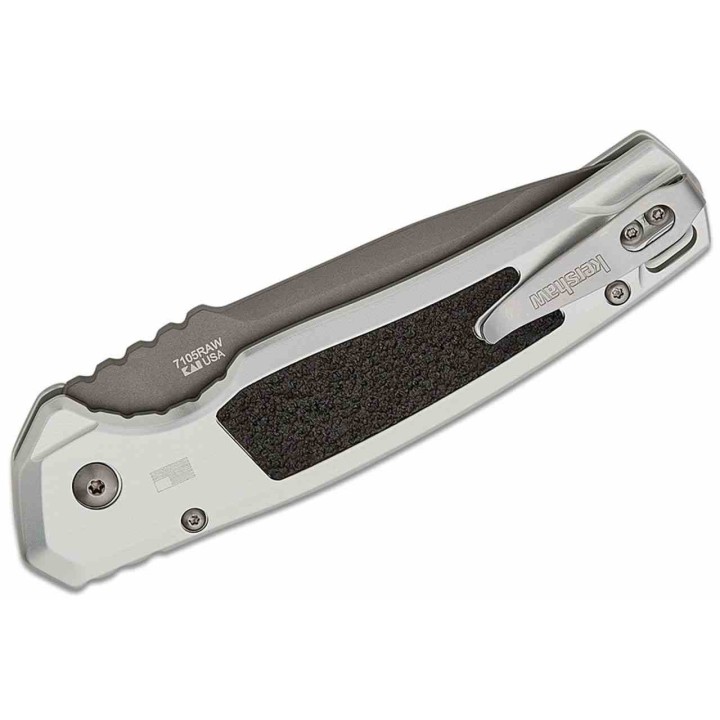 Couteau Kershaw Auto Launch 16 Tanto Lame Acier CPM-M4 Manche Raw Aluminum Button Lock USA KS7105RAW - Livraison Gratuite