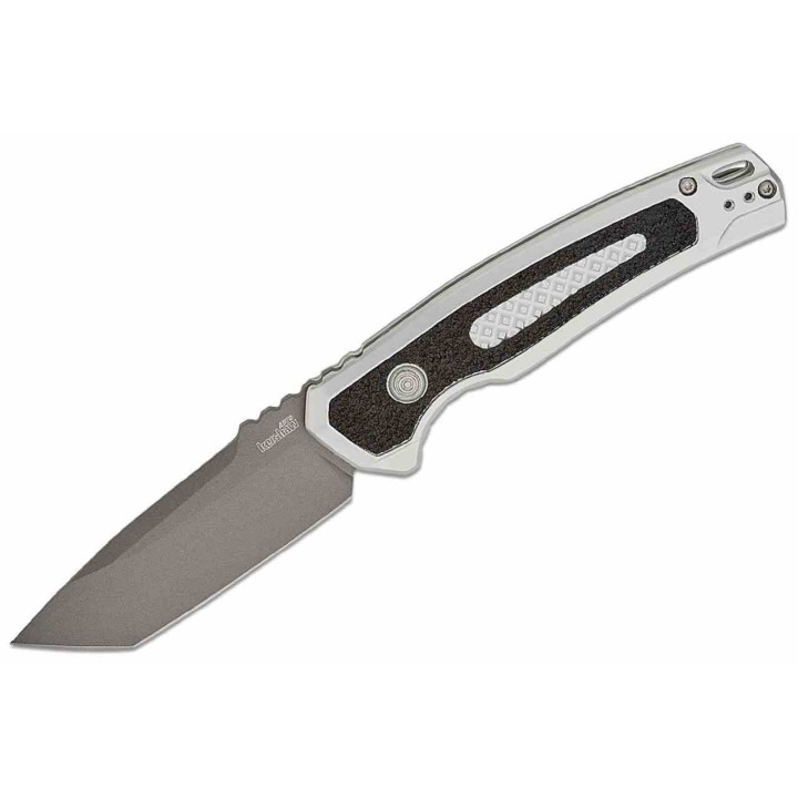 Couteau Kershaw Auto Launch 16 Tanto Lame Acier CPM-M4 Manche Raw Aluminum Button Lock USA KS7105RAW - Livraison Gratuite