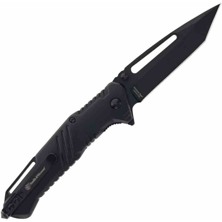 Couteau Smith&Wesson Extreme Ops Tanto Lame Acier 7Cr13 Black Manche Aluminium Clip Linerlock SW1205907 - Livraison Gratuite