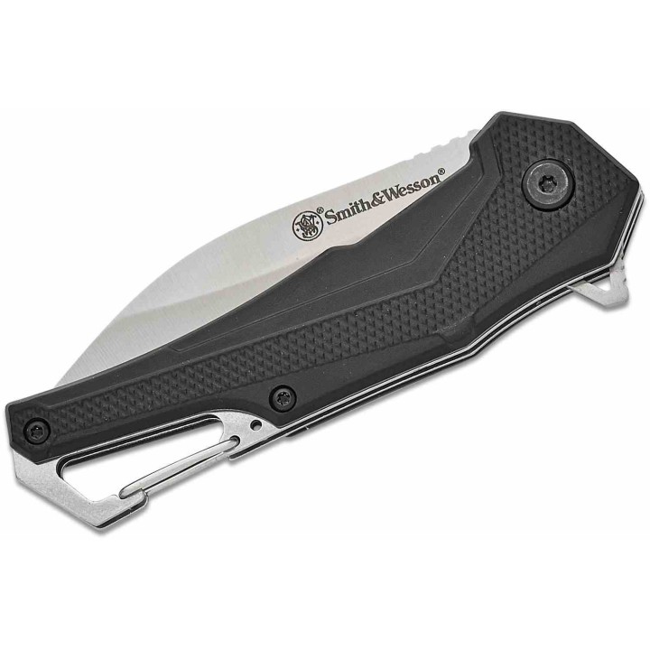 Couteau Smith&Wesson Oasis Carabiner Lame Acier 8Cr Manche Aluminium Liner Lock SW1206288 - Livraison Gratuite