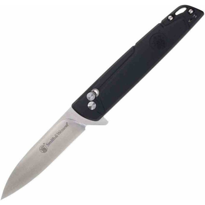Couteau Smith&Wesson 24/7 Crossbar Lock Lame Acier 7Cr17MoV Manche Polymer IKBS Clip SW1205908 - Livraison Gratuite