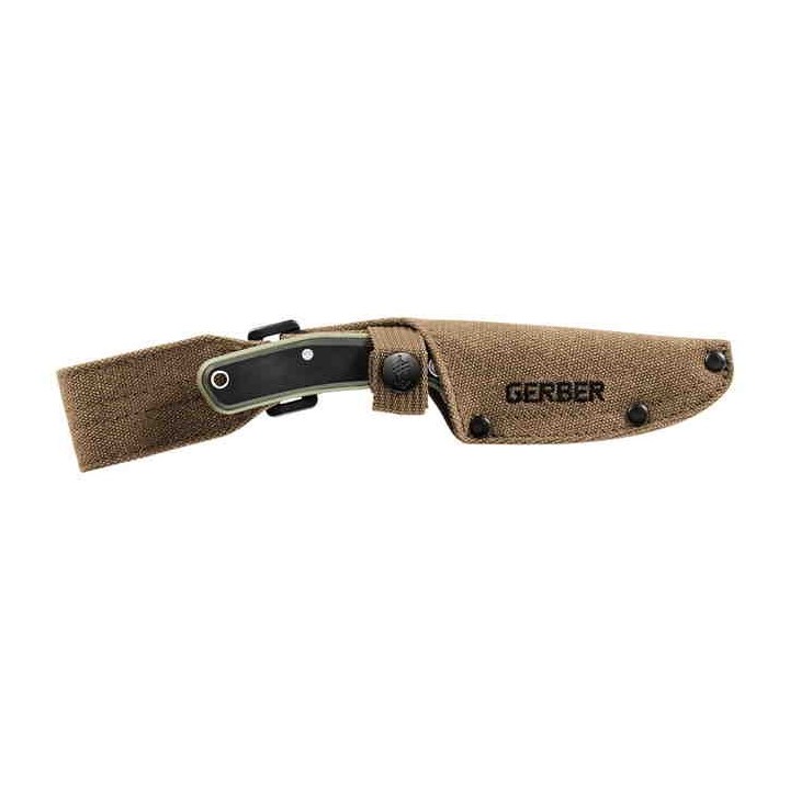 Couteau Gerber Downwind Caper Green/Black Lame Acier 7Cr17MoV Manche G10 Etui Canvas G1821 - Livraison Gratuite