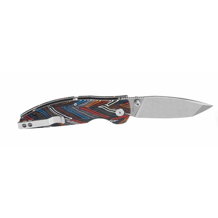 Couteau QSP Turtle Punk Colorful G10 Lame Tanto Acier 14C28N IKBS Linerlock CLip QS158A1 - Livraison Gratuite