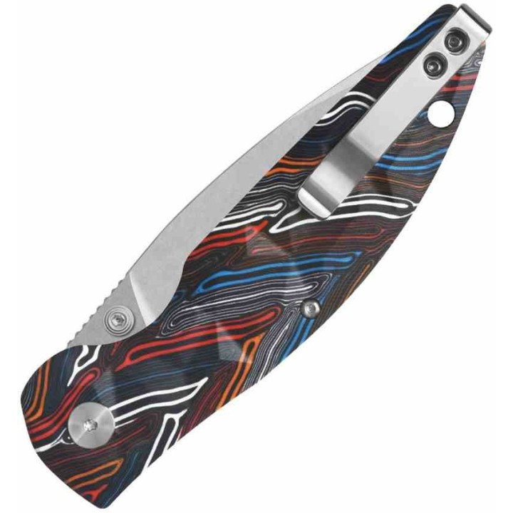 Couteau QSP Turtle Punk Colorful G10 Lame Tanto Acier 14C28N IKBS Linerlock CLip QS158A1 - Livraison Gratuite