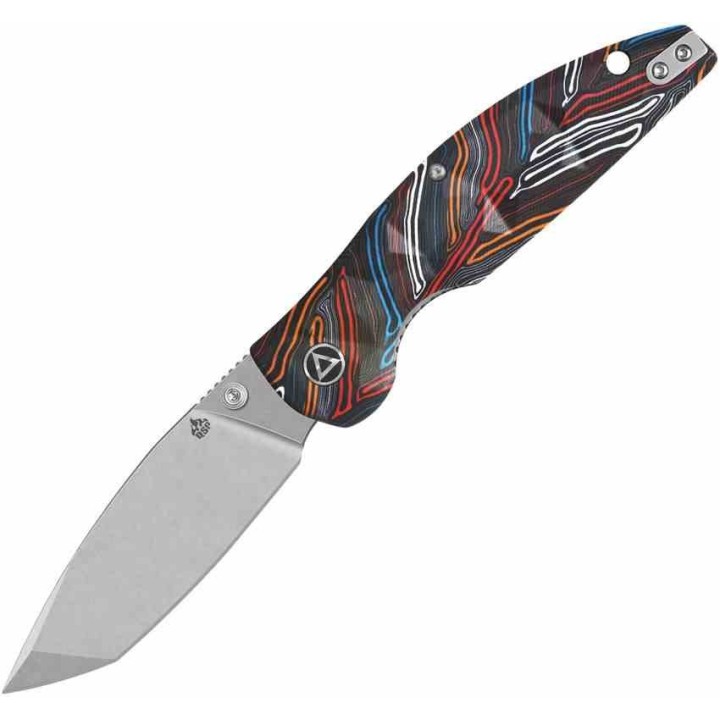 Couteau QSP Turtle Punk Colorful G10 Lame Tanto Acier 14C28N IKBS Linerlock CLip QS158A1 - Livraison Gratuite