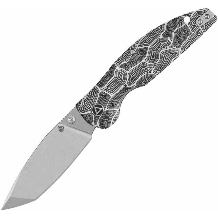 Couteau QSP Turtle Punk Black/White G10 Lame Tanto Acier 14C28N IKBS Linerlock CLip QS158B1 - Livraison Gratuite